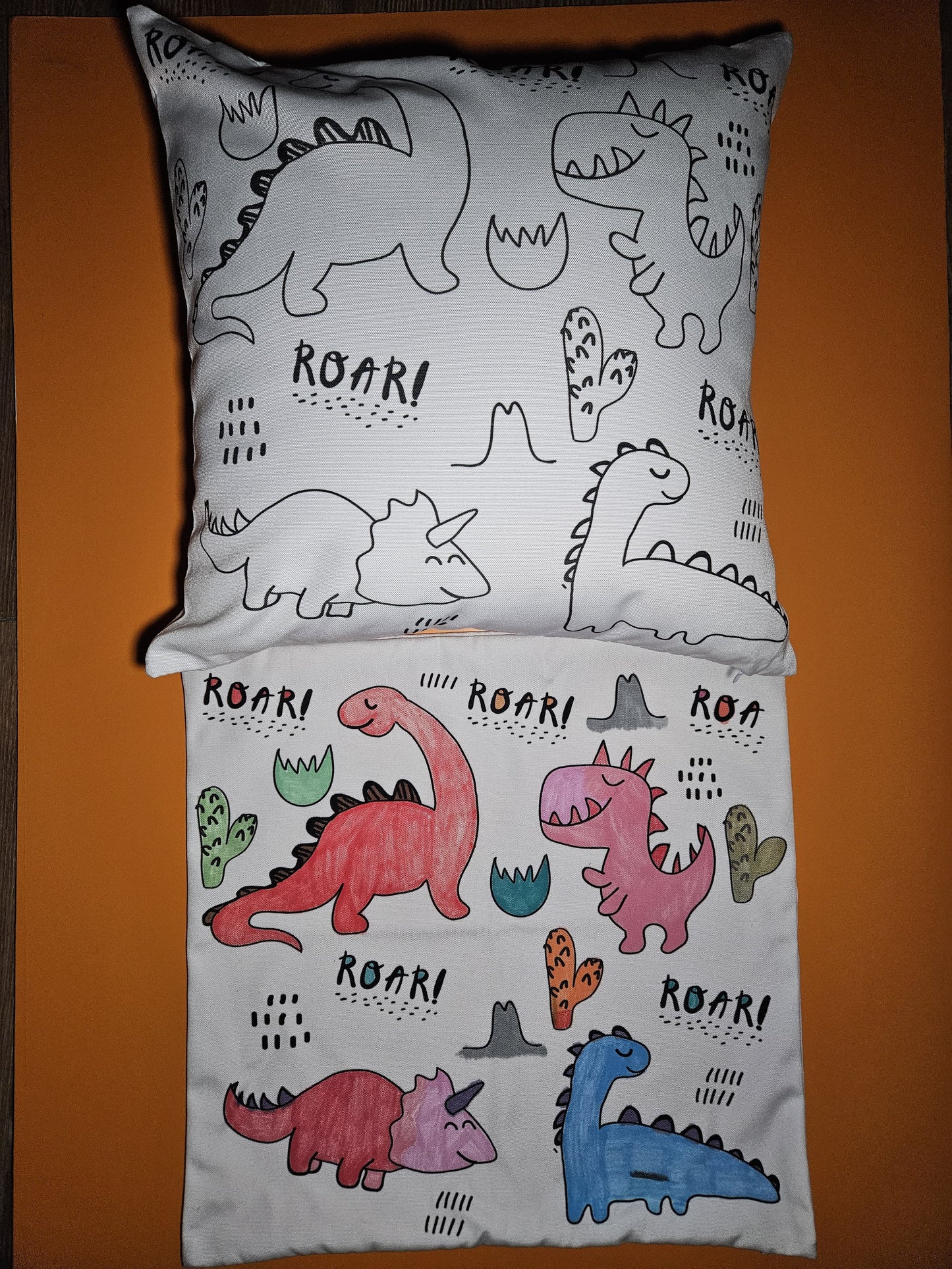 Dinosaur DIY Coloring Pillowcase